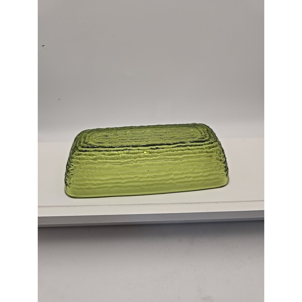 Anchor Hocking Glass Butter Dish "Top Only" Soreno Avocado Green MCM